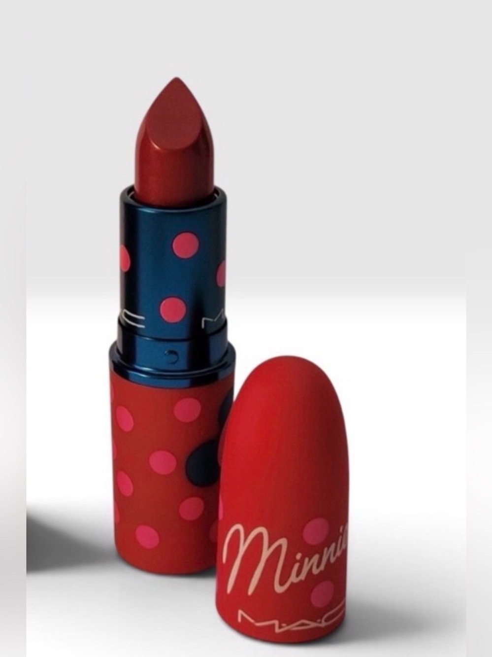 MAC x Disney Minnie & Daisy Lustreglass Sheer-Shine Lipstick in Minnie Woo NIB - Picture 2 of 12